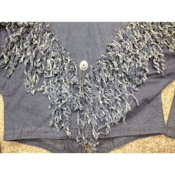 Circle T Marilyn Lenox VTG Western DENIM 2 Piece Fringed Skirt & Jacket SZ 11/12 - Picture 11 of 16